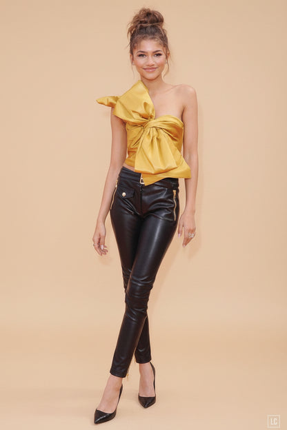 Fausto Puglisi — Black and  Gold Leather Trousers Size 34