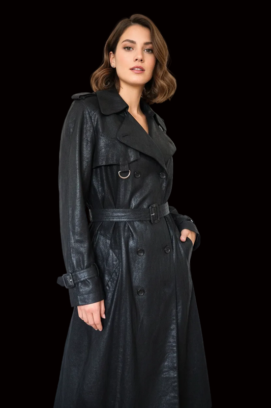 Christian Dior Boutique goatskin leather trench coat back view on mannequin