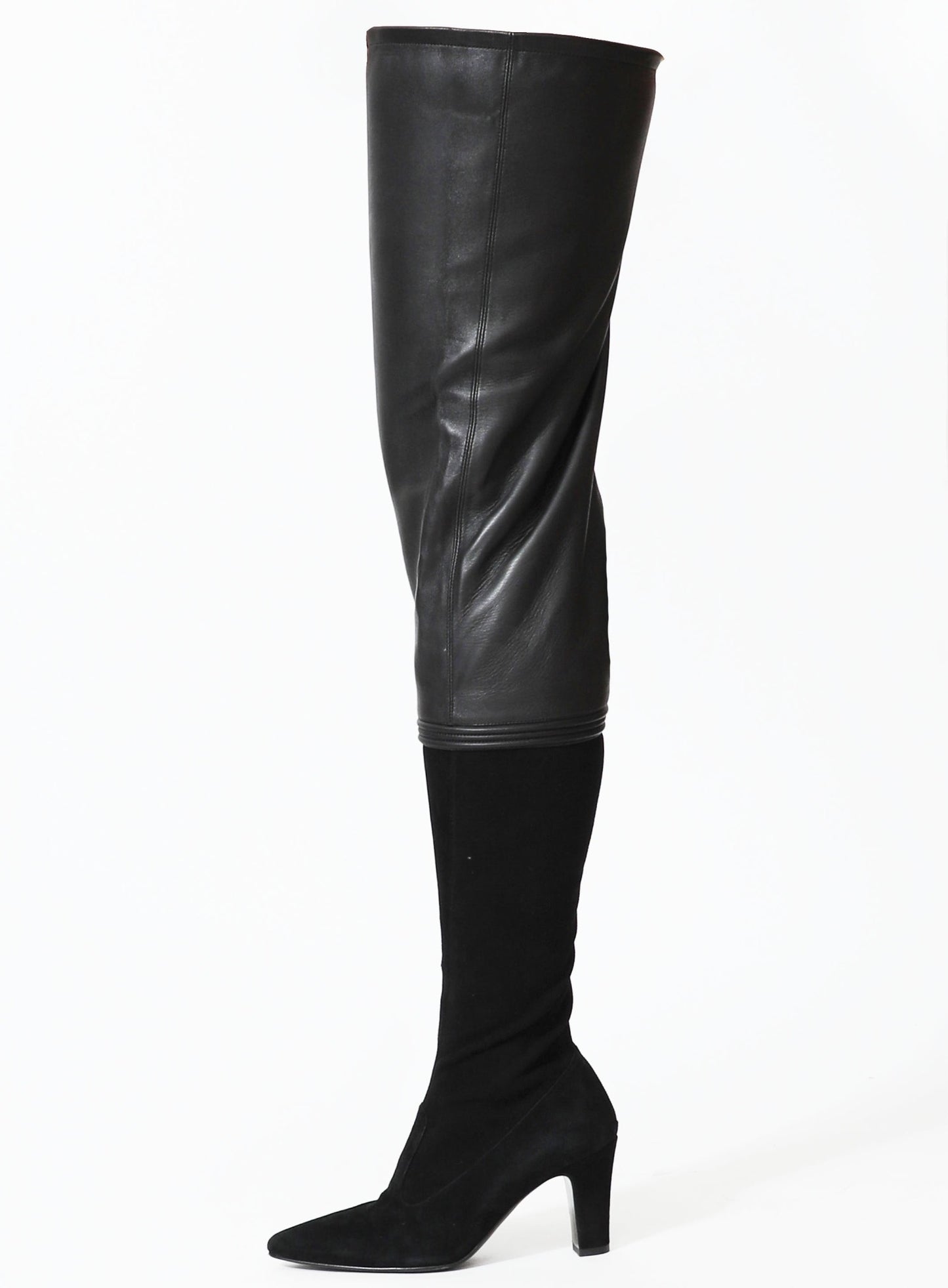 Chanel Paris over the knee leather and suede boots — view 5