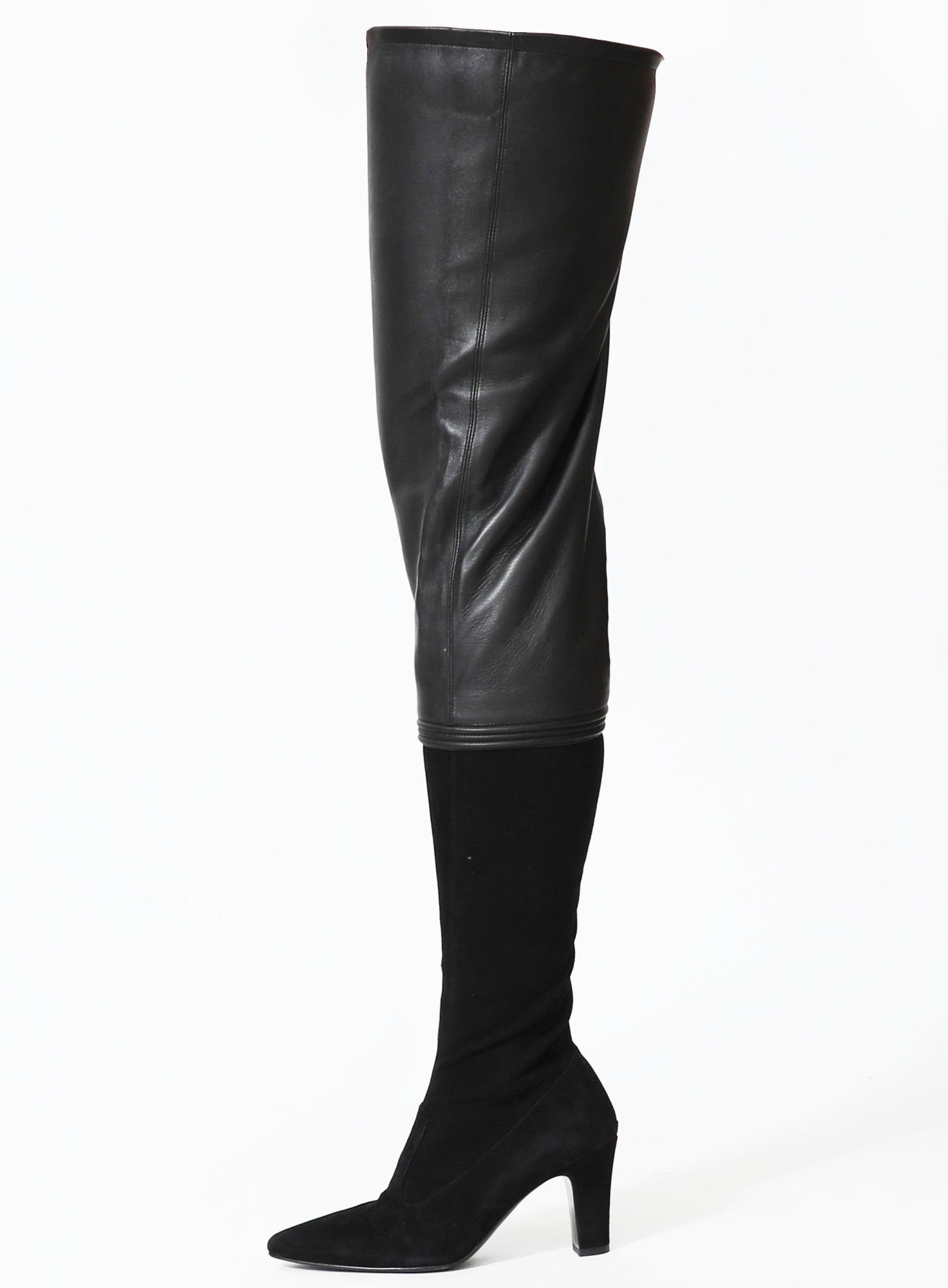 Chanel Paris over the knee leather and suede boots — view 5