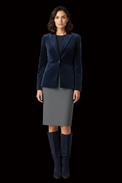 J Brand — Velvet Blazer in Midnight Blue