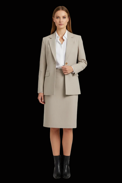 Loewe silk linen two piece suit in rose grey — view 1