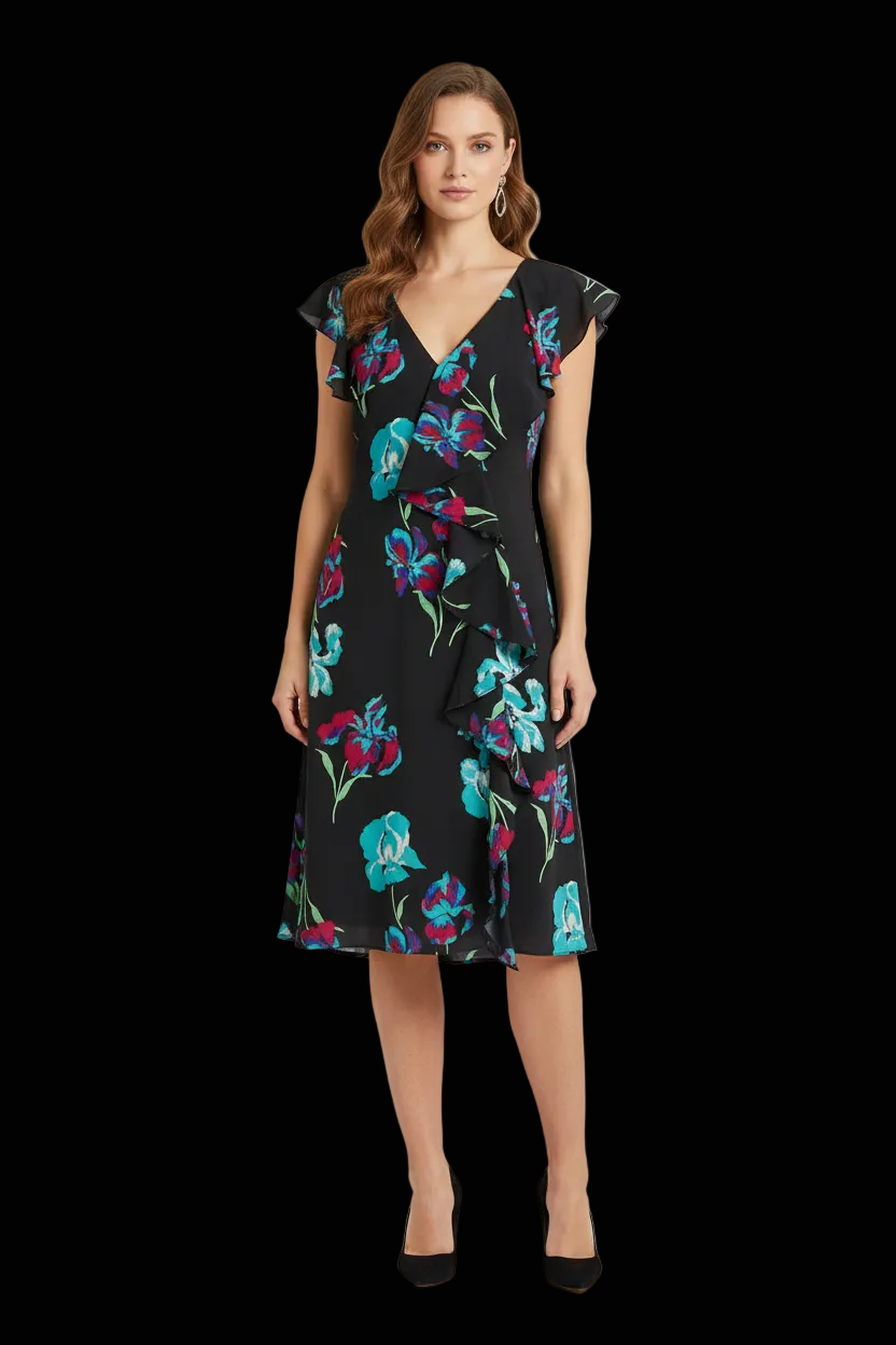 Diane von Furstenberg silk jersey fit-and-flare dress in watercolour floral — rent from Laura Messerschmitt, Berlin stylist