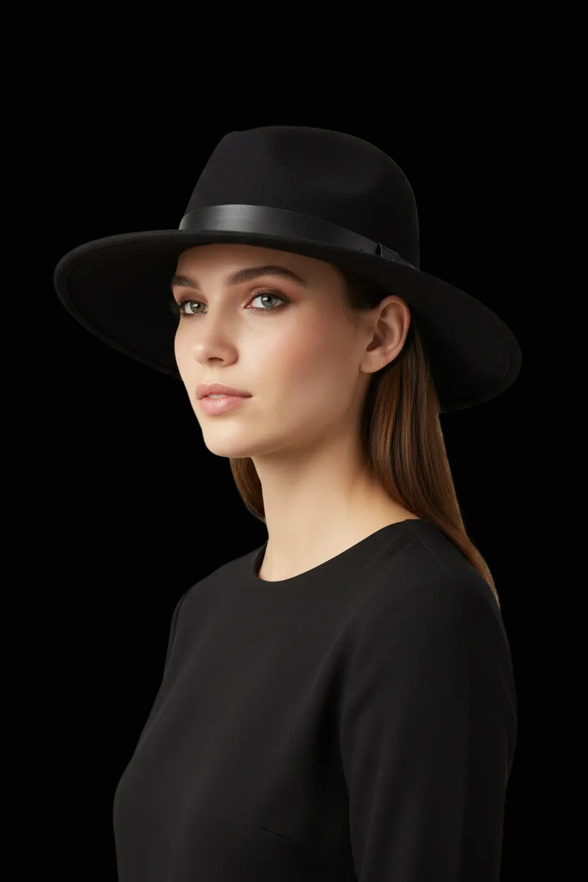 Marc Cain wool fedora hat in black — rent from Laura Messerschmitt, Berlin stylist