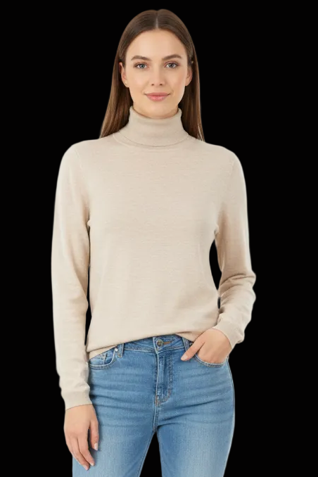 Witty Knitters cream wool turtleneck pullover (nwot) — rent from Laura Messerschmitt, Berlin stylist
