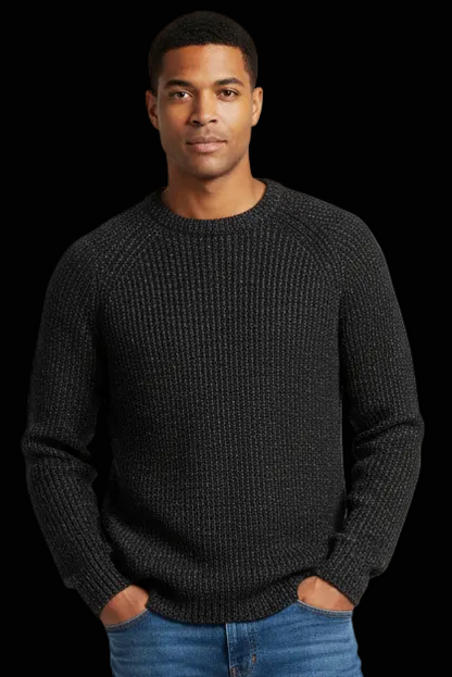 Saint Laurent men's wool chunky knit crewneck pullover in charcoal — rent from Laura Messerschmitt, Berlin stylist