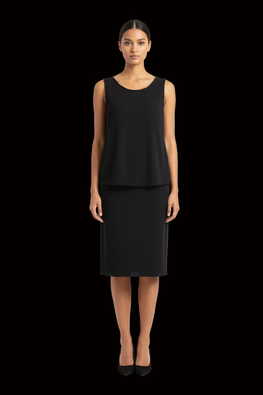 Prada black brushed mohair wool two-piece set — back view