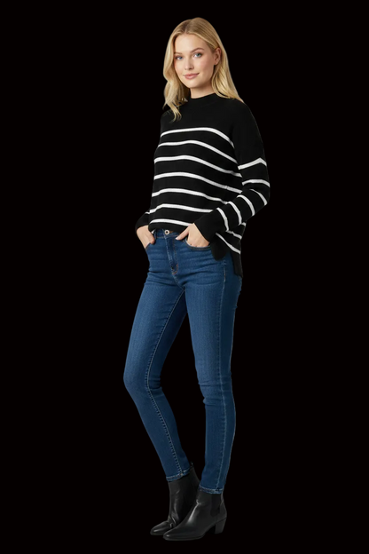 Polo Ralph Lauren — Striped Linen-Cotton Knit in Black
