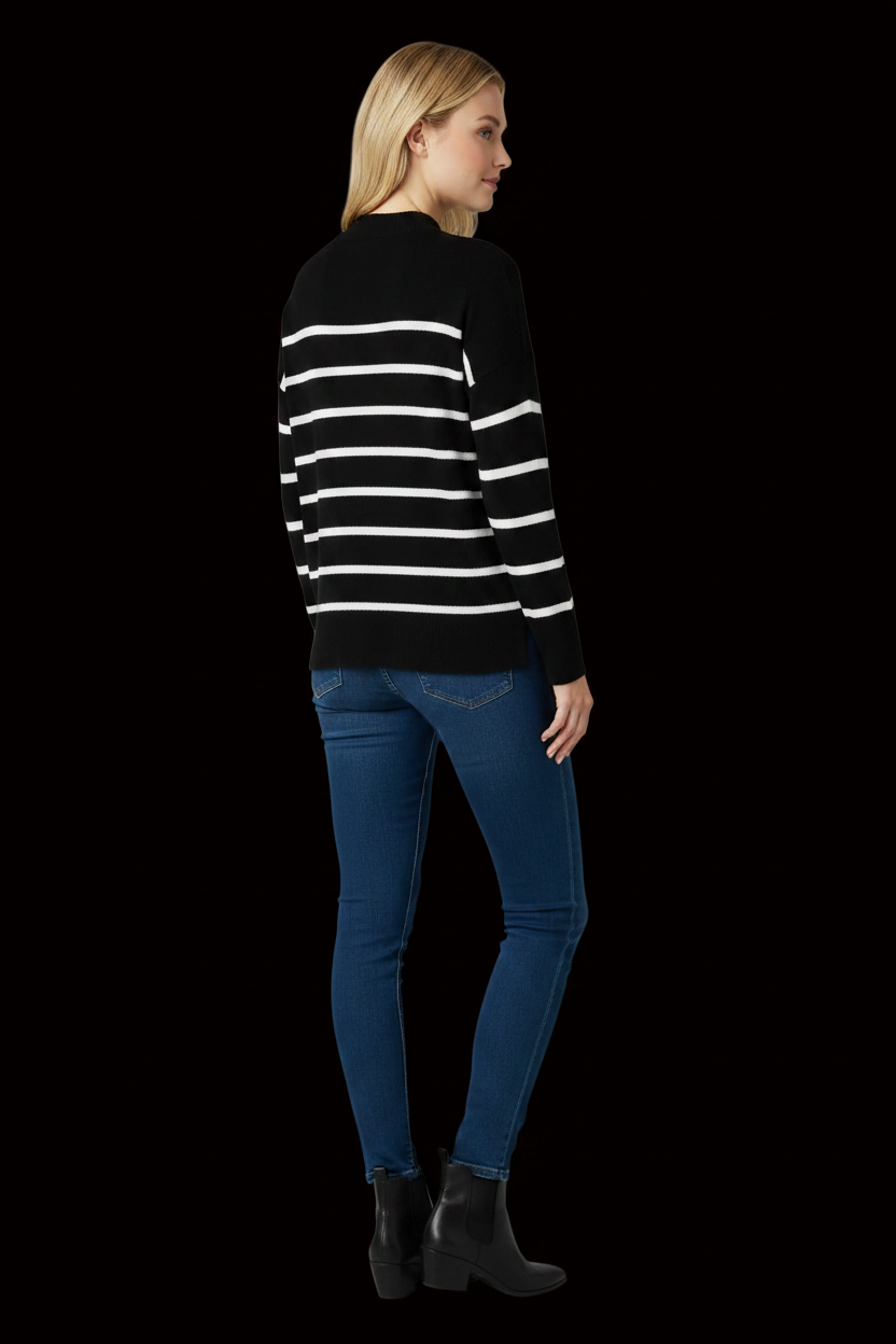 Polo Ralph Lauren — Striped Linen-Cotton Knit in Black