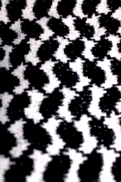 Lala Berlin — Cotton Two-Piece Set: Bomber Jacket + Flared Trousers in Black & White Graphic