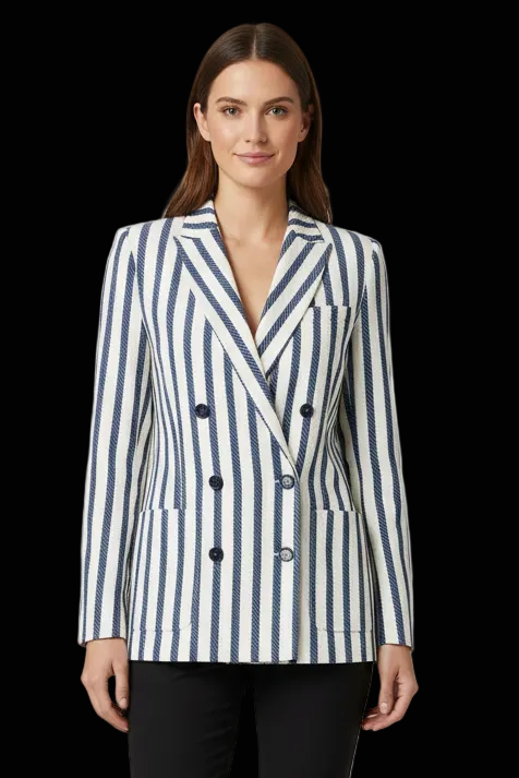 Tommy Hilfiger Collection striped silk boyfriend blazer — rent from Laura Messerschmitt, Berlin stylist