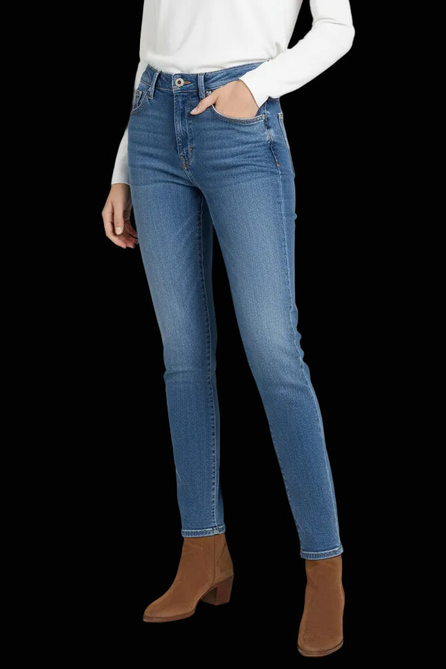 Saint Laurent Paris high-rise skinny jeans in mid-blue (slimane era) — rent from Laura Messerschmitt, Berlin stylist