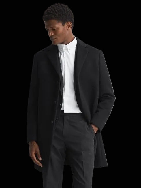 Reiss gable epsom wool-blend coat in black (new) — rent from Laura Messerschmitt, Berlin stylist
