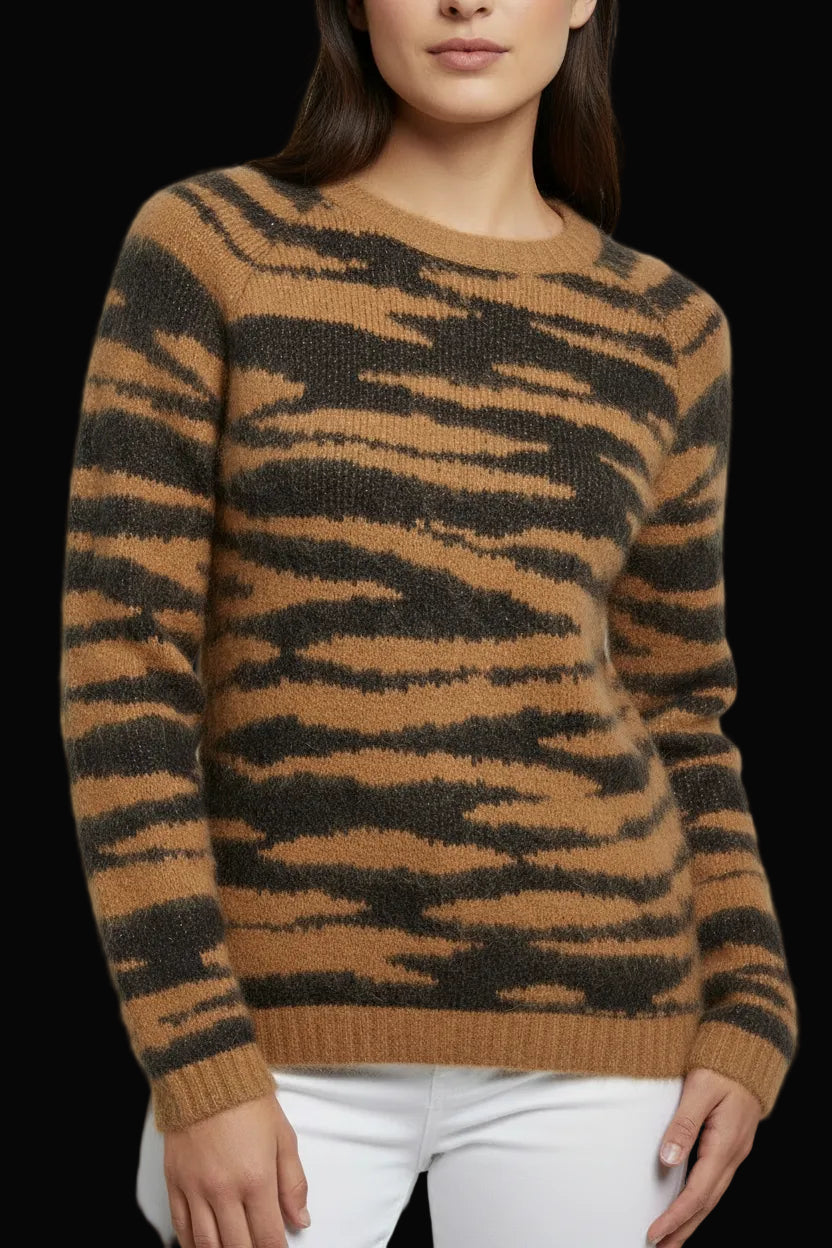 Mulberry brown & black wool-cashmere sweater — rent from Laura Messerschmitt, Berlin stylist