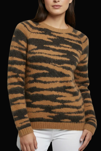 Mulberry brown & black wool-cashmere sweater — rent from Laura Messerschmitt, Berlin stylist