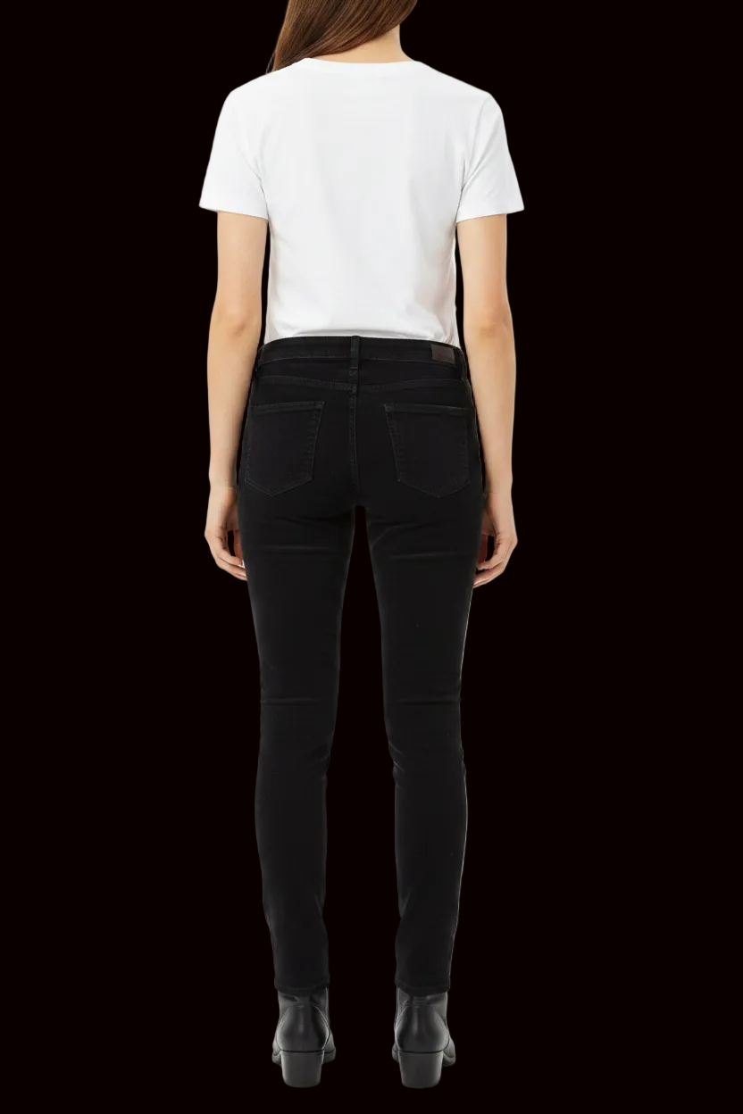 Paige — Corduroy Skinny Trousers with Zip Pockets in Black