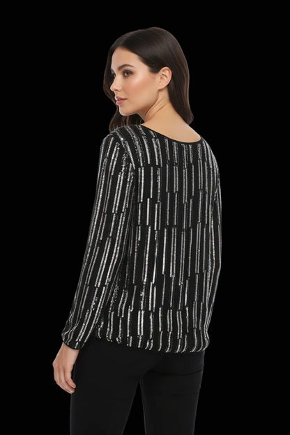 Diane von Furstenberg — Black Sequin Tie-Front Cardigan