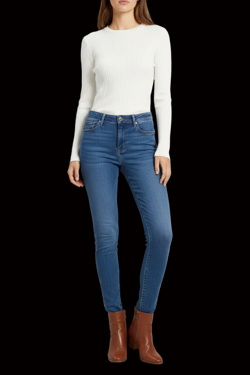 Paige — High-Rise Skinny Jeans in Mid-Indigo