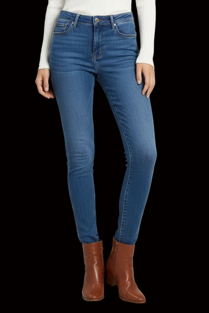 Paige high-rise skinny jeans in mid-indigo — rent from Laura Messerschmitt, Berlin stylist