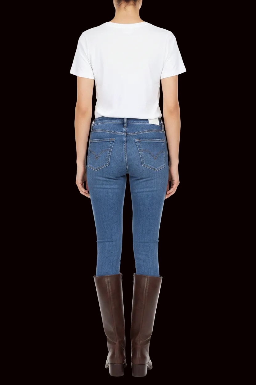 Paige — High-Rise Skinny Jeans in Mid-Indigo