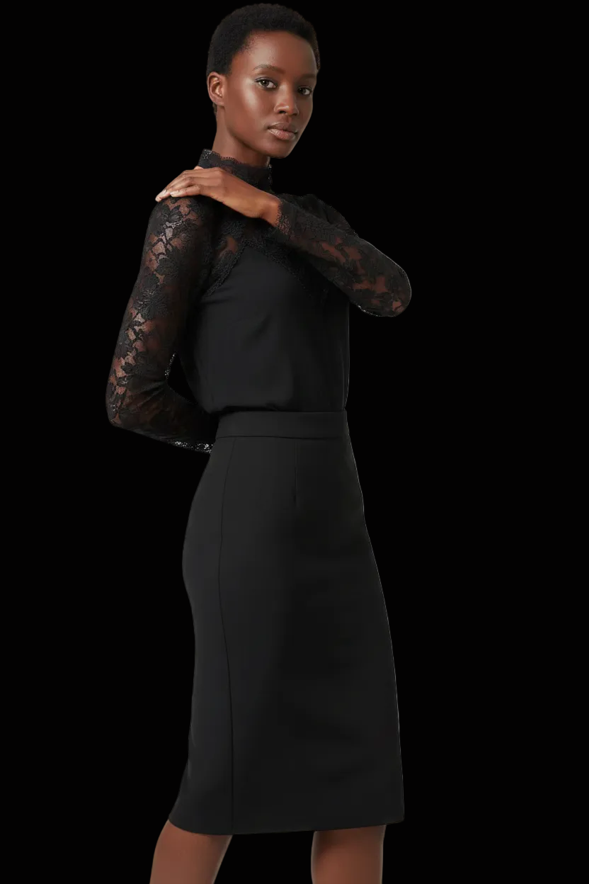 RAVN — Silk & Lace Blouse in Black