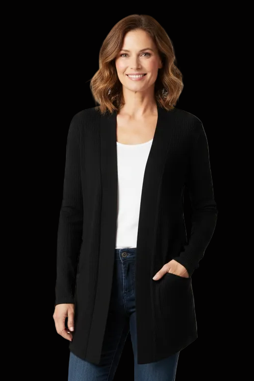 Diane von Furstenberg black silk knit cardigan — rent from Laura Messerschmitt, Berlin stylist