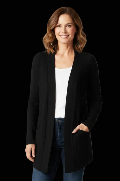 Diane von Furstenberg black silk knit cardigan — rent from Laura Messerschmitt, Berlin stylist