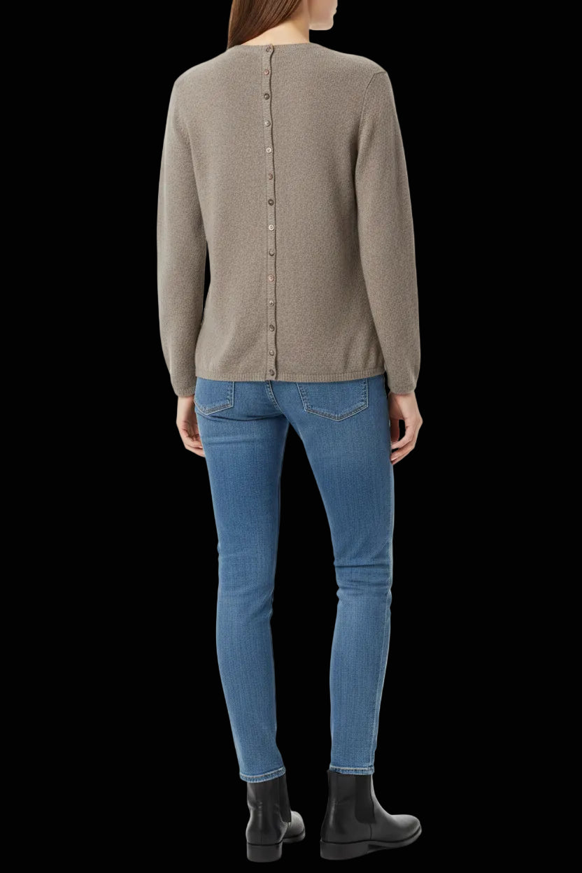 Mansted taupe knit sweater side view