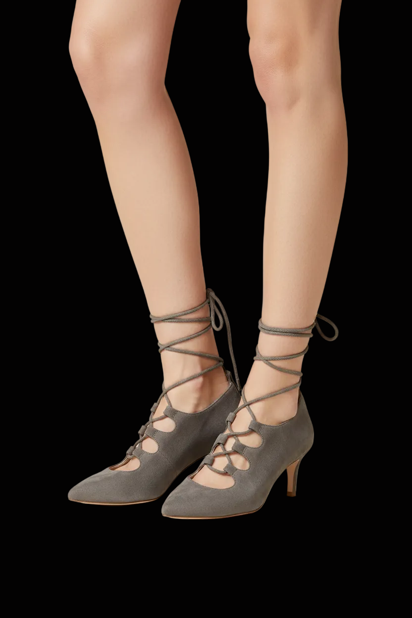 Kennel & Schmenger taupe suede lace-up pumps — rent from Laura Messerschmitt, Berlin stylist