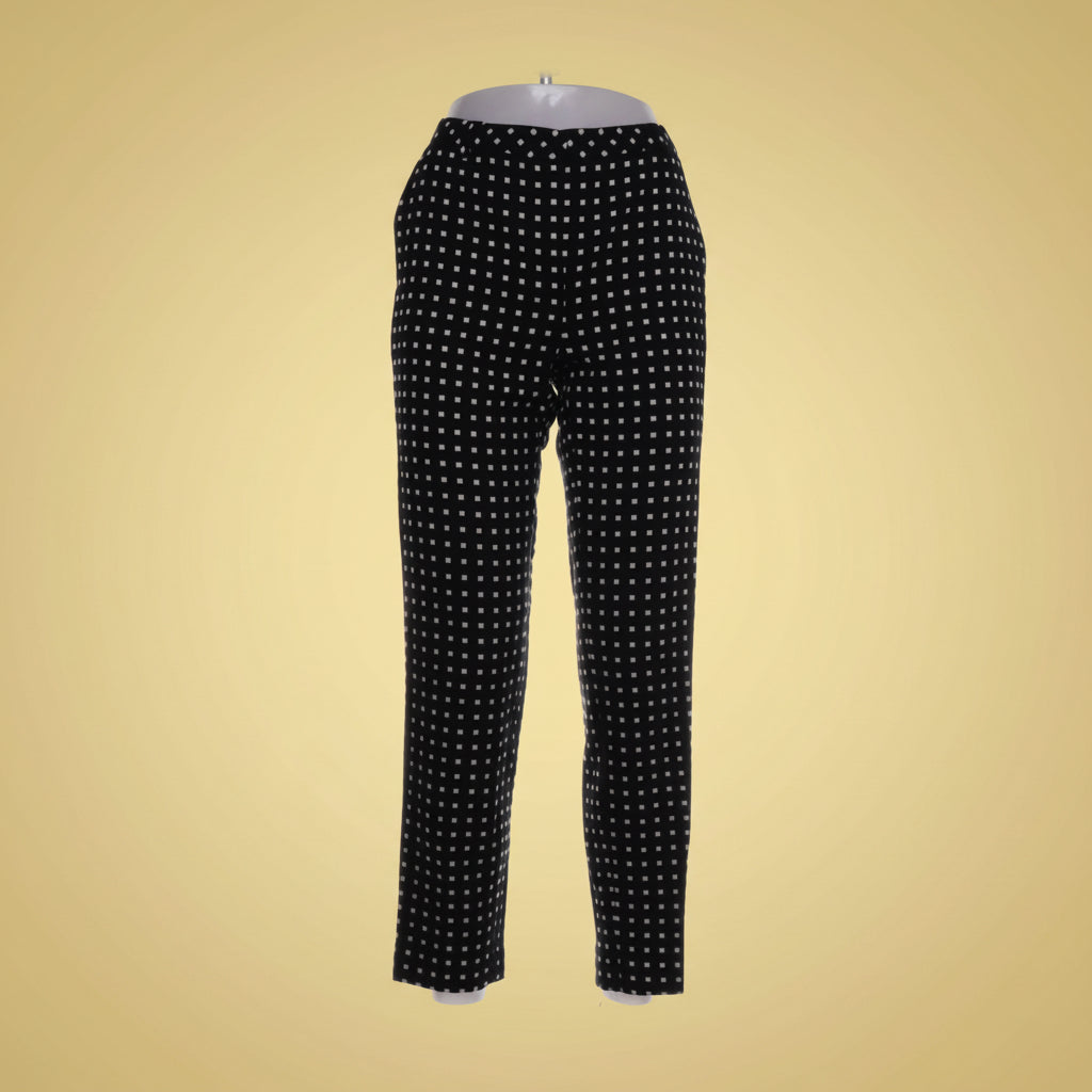 Pants (Black, White) by Escada: Cotton, Spandex, Wool - Material label Escada Pants, Size: 34