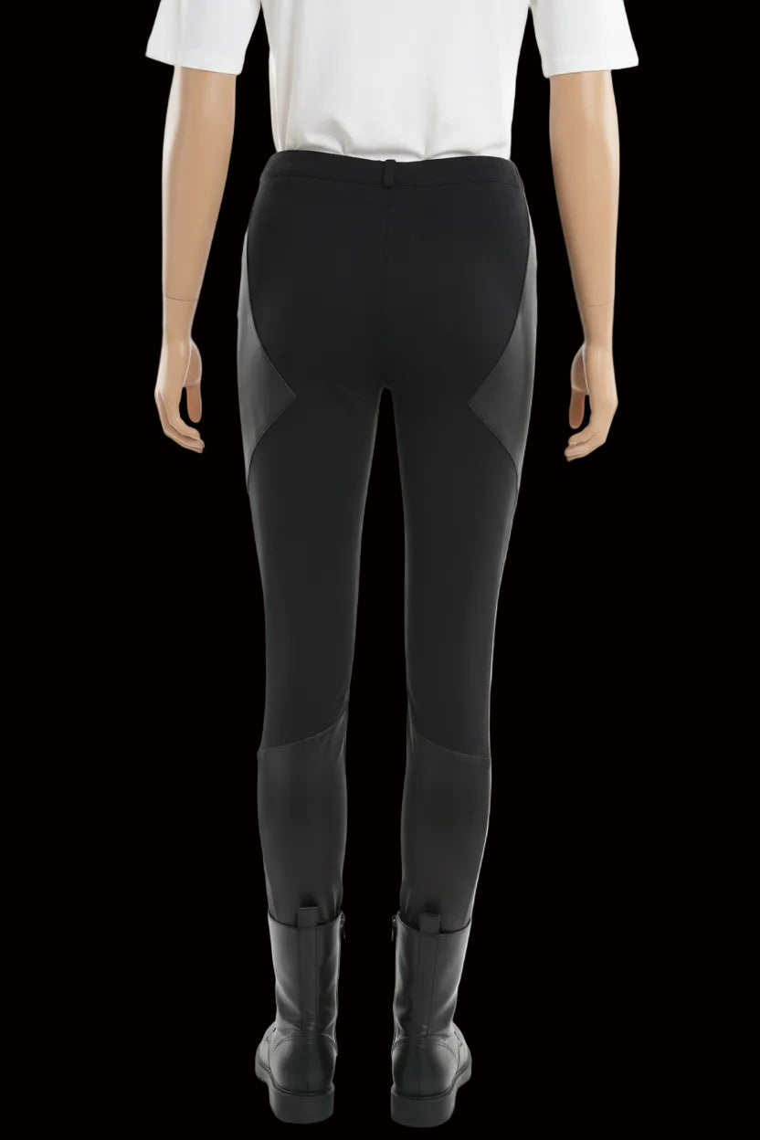 Givenchy two tone riding trousers with leather and ponte panels in black — view 2