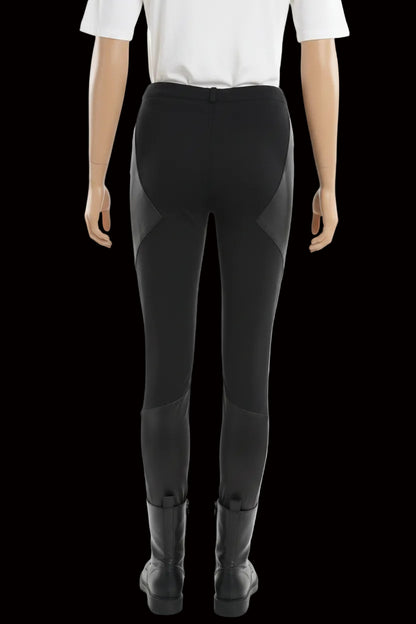 Givenchy two tone riding trousers with leather and ponte panels in black — view 2
