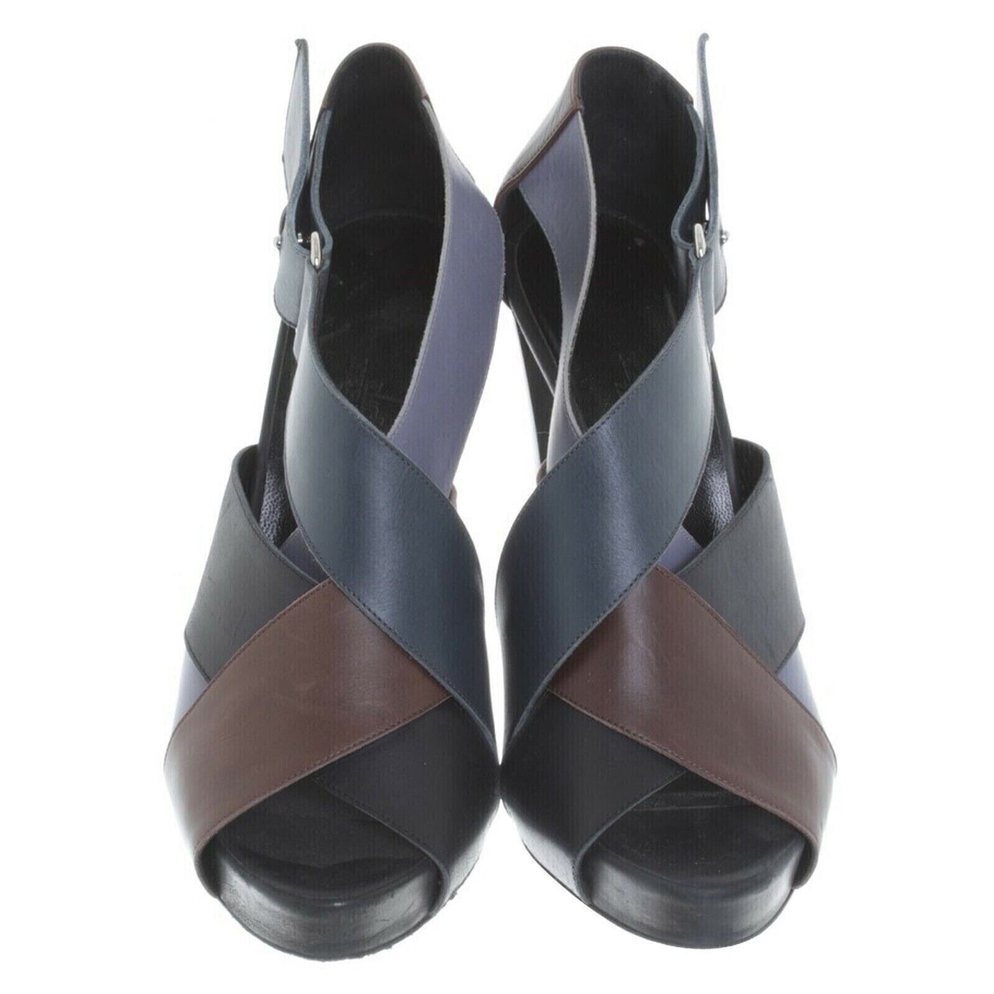 Hermès tri colour leather block heel sandals — view 3