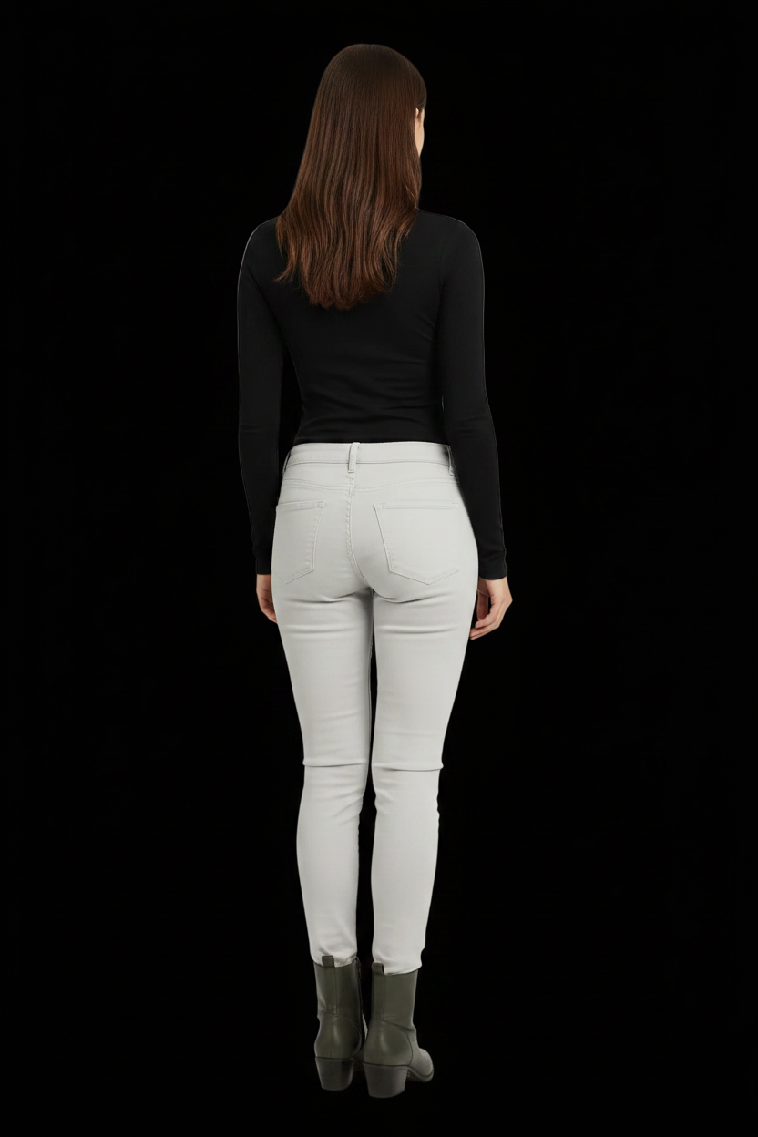 J Brand — Leather Skinny Trousers in Cream