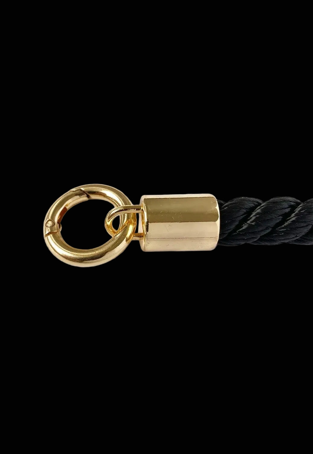 Esther Perbandt ROPE choker black braided rope gold ring clasp close-up