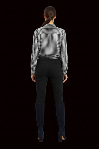 Gerard Darel - Vintage Silk Gingham Blouse in Black and White