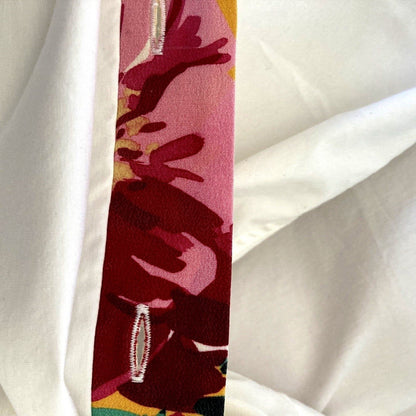 Dolce Gabbana white cotton silk shirt with floral print placket — view 4