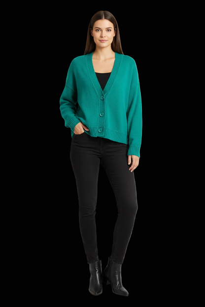 Dorothee Schumacher wool cashmere twin set in emerald green — view 1