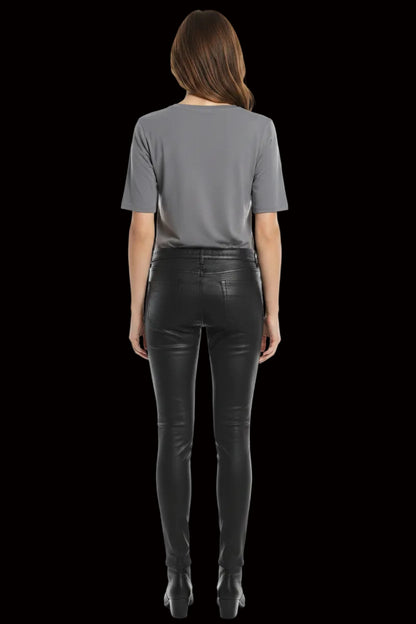 Diesel Black Gold black lambskin leather trousers side view