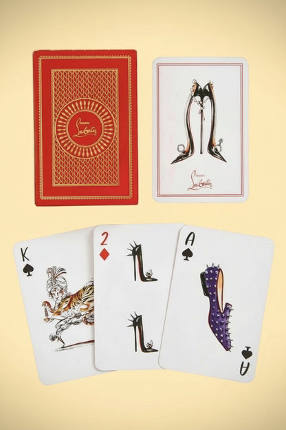 Christian Louboutin Shoes Deck playing cards red back and illustrated face