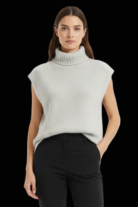 Comma alpaca wool knit vest in grey — rent from Laura Messerschmitt, Berlin stylist