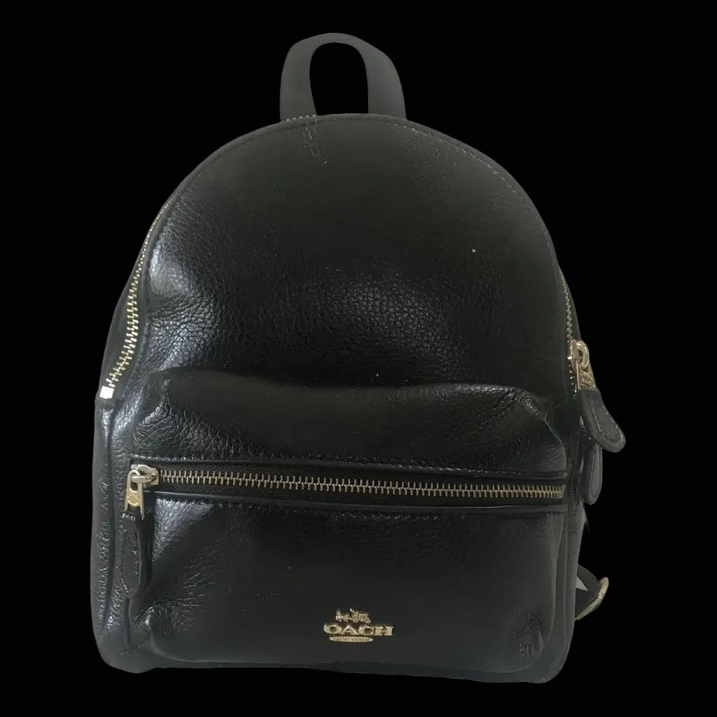 Coach leather backpack in matte black — rent from Laura Messerschmitt, Berlin stylist
