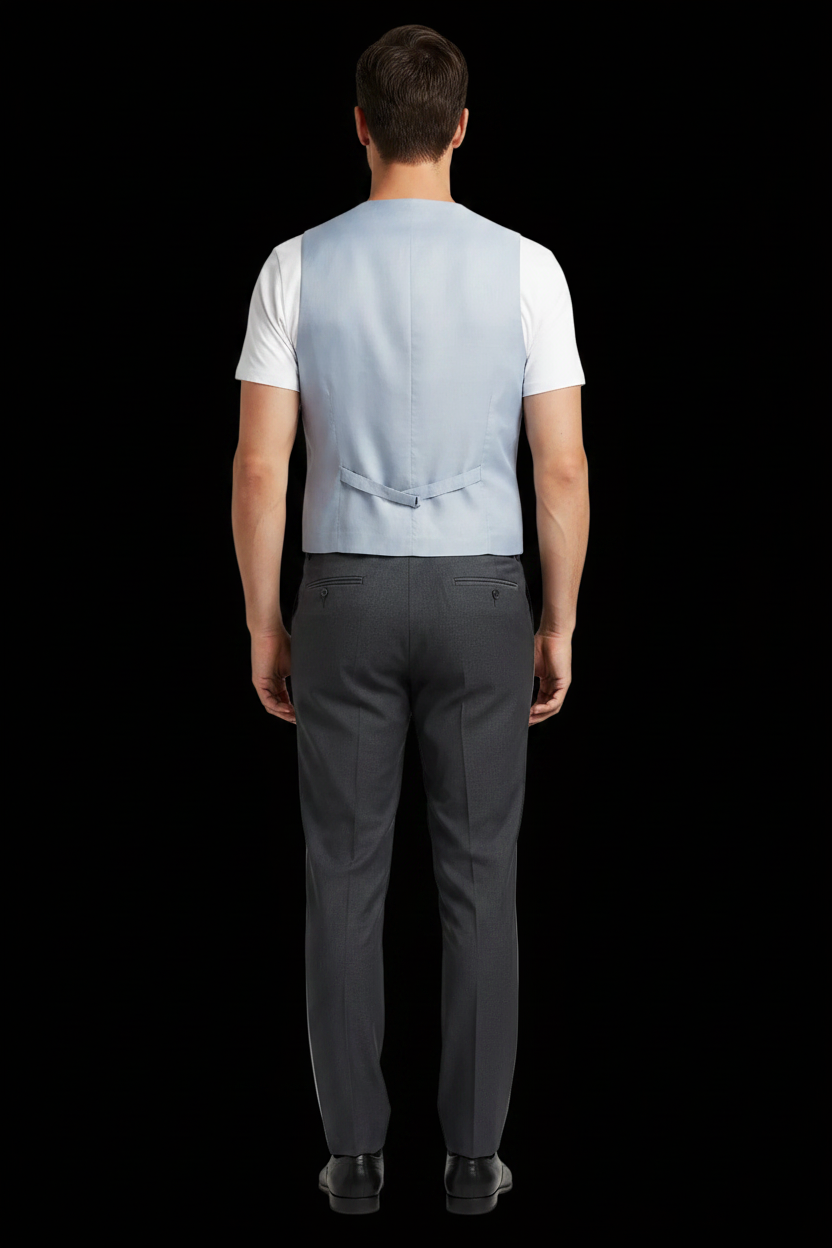 Baldessarini — Linen Waistcoat in Blue Multi
