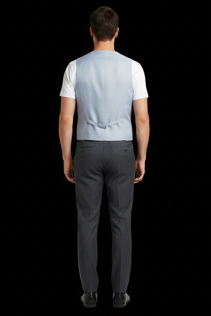 Baldessarini — Linen Waistcoat in Blue Multi