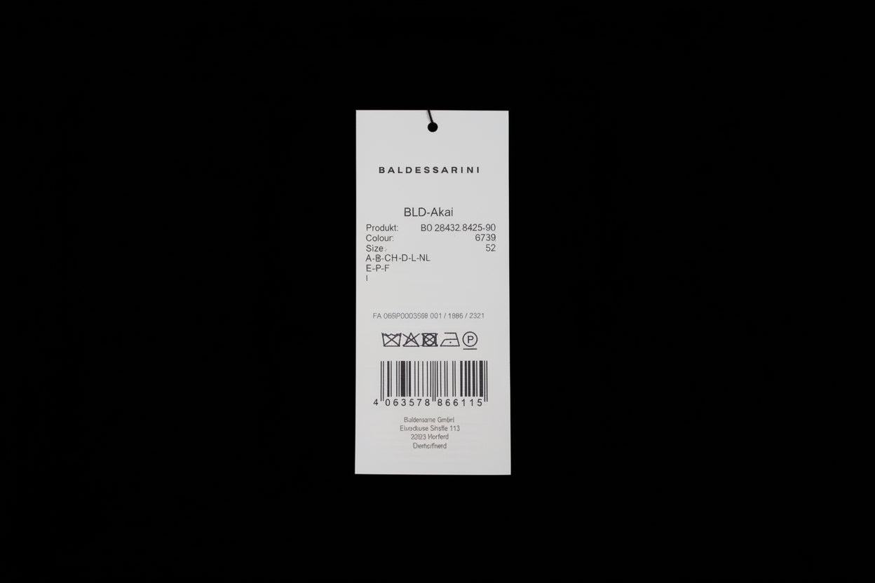 Baldessarini blue linen waistcoat interior label and size detail