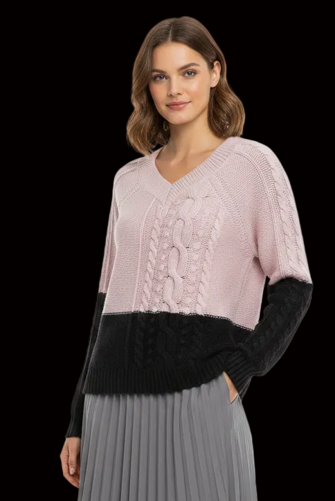 Antoni & Alison angora cable sweater in pink & black — rent from Laura Messerschmitt, Berlin stylist