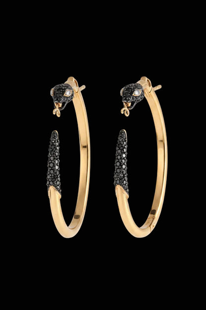Alexis Bittar pavé crystal serpent hoop earrings — rent from Laura Messerschmitt, Berlin stylist
