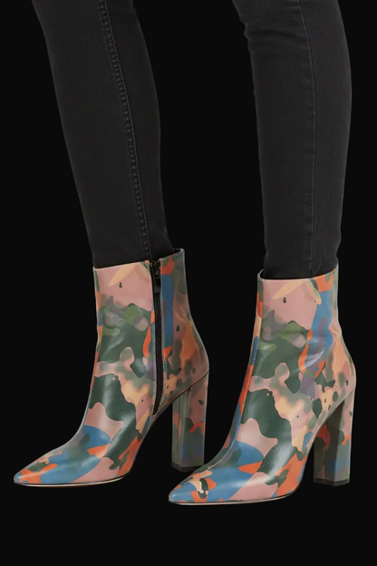 Marcell von Berlin — Camo-Print Leather Ankle Boots (NWT)