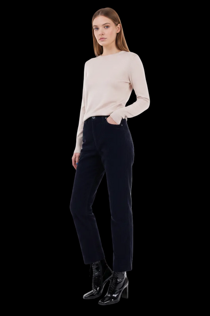 GRLFRND — Cord High-Waist Straight-Leg Trousers