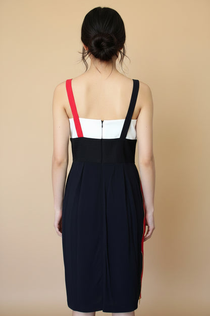 Fausto Puglisi Silk-Blend Cocktail Dress – Black, White & Red – Made in Italy Size S